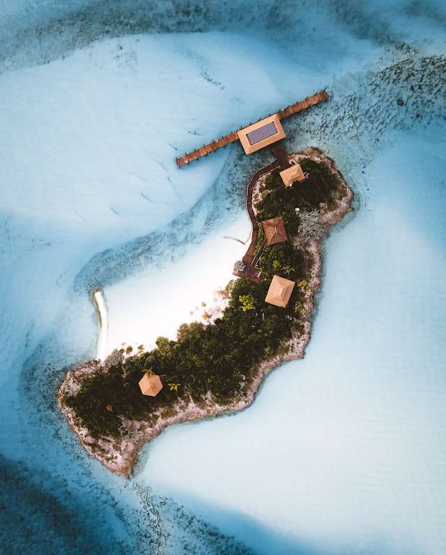 Vista superior de la isla de bahamas